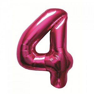 34" Number 4 Foil Balloon Arrangement - Pink