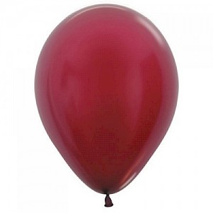 Metallic Burgundy 30cm Latex Balloon & Helium