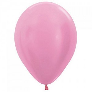 Satin Pink 30cm Latex Balloon, Helium & Hi Float