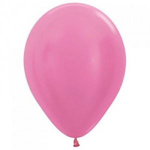Satin Fuchsia 30cm Latex Balloon, Helium & Hi Float