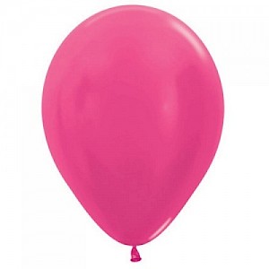 Metallic Fuchsia 30cm Latex Balloon, Helium & Hi Float