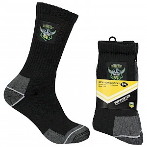 Canberra Raiders 2PK Work Socks - Size 7-11