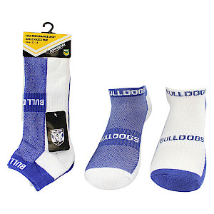 Canterbury-Bankstown Bulldogs 2PK Ankle Socks - Size 7-11