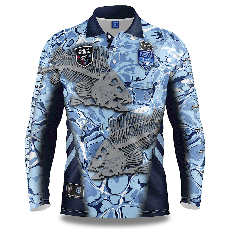 NSW Blues 'Skeletor' Fishing Shirt - Size 4XL - Simple Indulgence